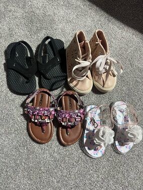 Nike Black Kids Flip Flops with Textured Footbed